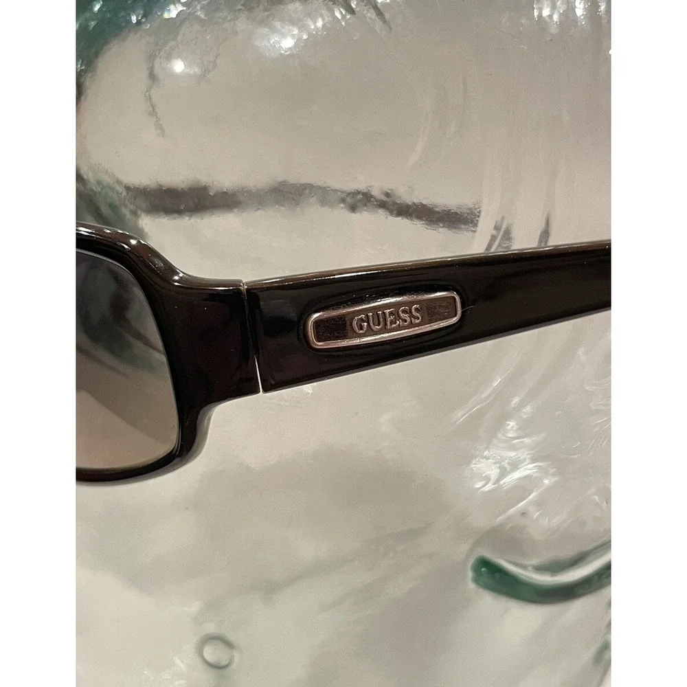 Guess Sunglasses GU‎ 6100 BLKDA-35 Brown Rectangular Frames w/ Blue Brown Lenses